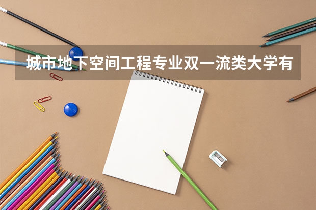 城市地下空间工程专业双一流类大学有哪些