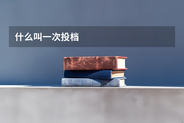 什么叫一次投档