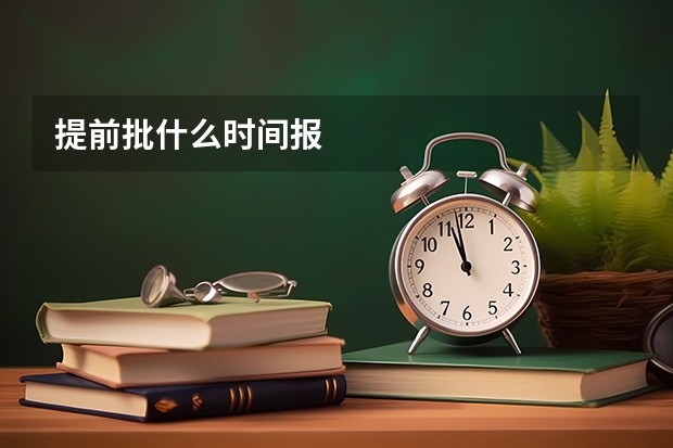 提前批什么时间报